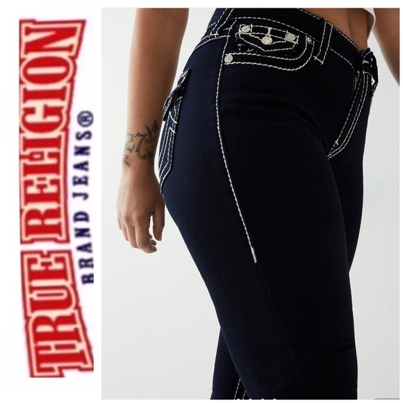 True Religion Jennie Curvy Jeans Dark Wash NWT - Picture 4 of 13